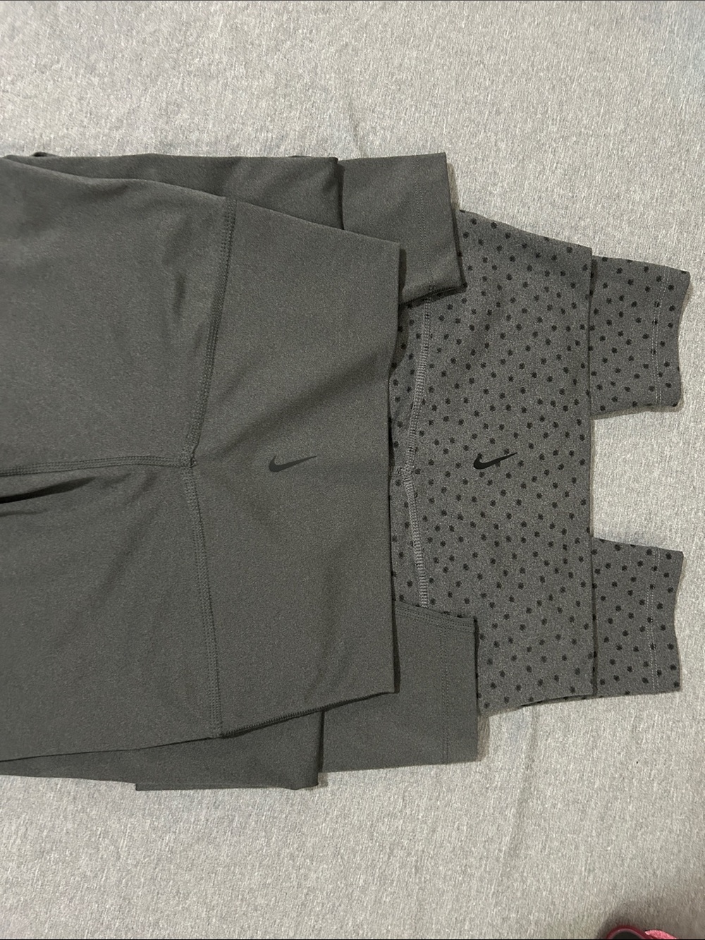 Nike Dry Fit Women's Charcoal Gray Performance Leggings - 2 Pack Size M